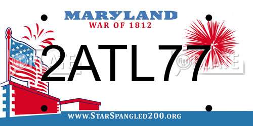 2ATL77 Maryland License Plate