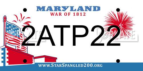 2ATP22 Maryland License Plate