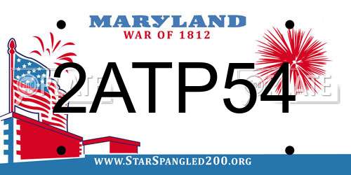 2ATP54 Maryland License Plate