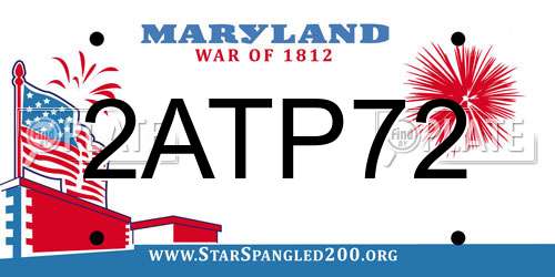 2ATP72 Maryland License Plate