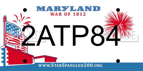 2ATP84 Maryland License Plate