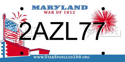 2AZL77 Maryland License Plate