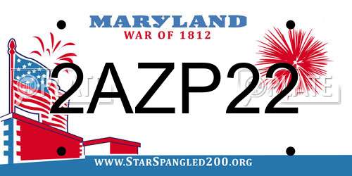 2AZP22 Maryland License Plate