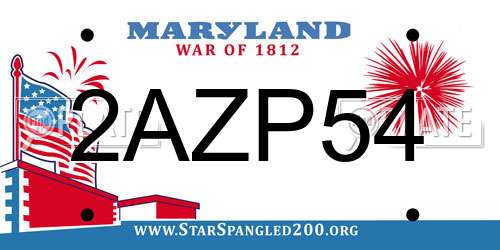2AZP54 Maryland License Plate