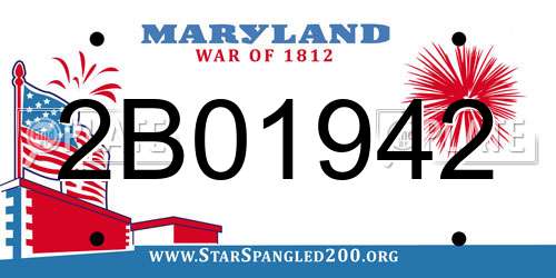 2B01942 Maryland License Plate