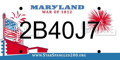 2B40J7 Maryland License Plate