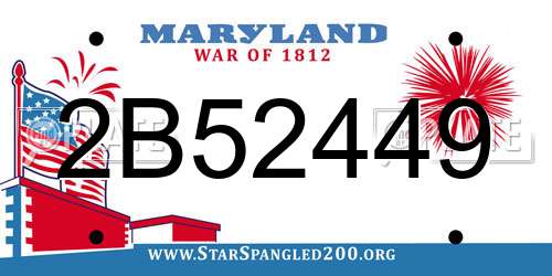 2B52449 Maryland License Plate