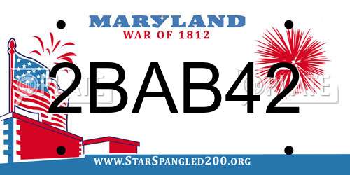 2BAB42 Maryland License Plate