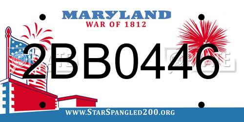 2BB0446 Maryland License Plate