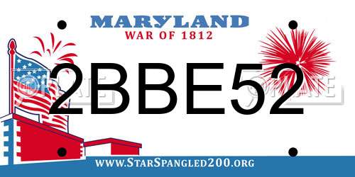 2BBE52 Maryland License Plate
