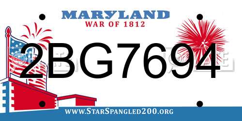2BG7694 Maryland License Plate