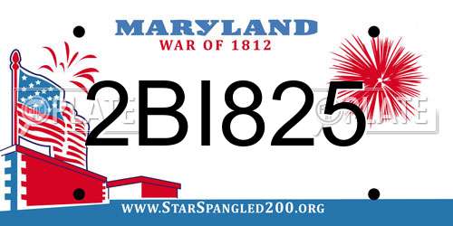 2BI825 Maryland License Plate