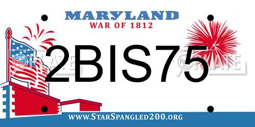 2BIS75 Maryland License Plate