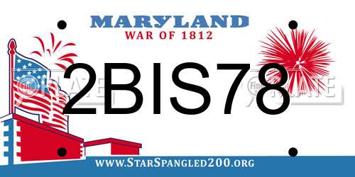 2BIS78 Maryland License Plate