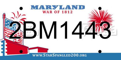 2BM1443 Maryland License Plate