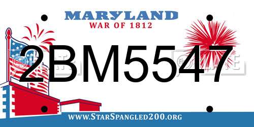 2BM5547 Maryland License Plate