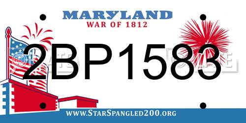 2BP1583 Maryland License Plate