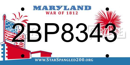 2BP8343 Maryland License Plate