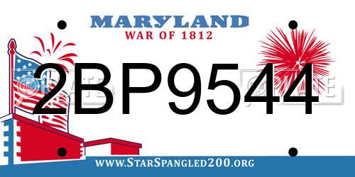 2BP9544 Maryland License Plate