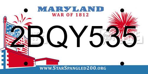 2BQY535 Maryland License Plate