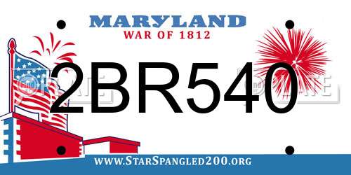 2BR540 Maryland License Plate