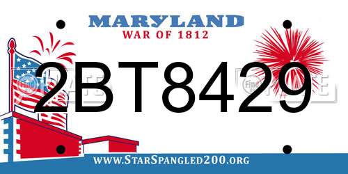 2BT8429 Maryland License Plate