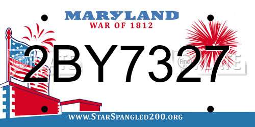 2BY7327 Maryland License Plate