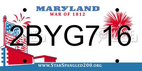 2BYG716 Maryland License Plate