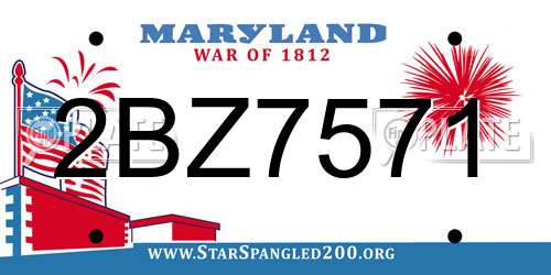2BZ7571 Maryland License Plate