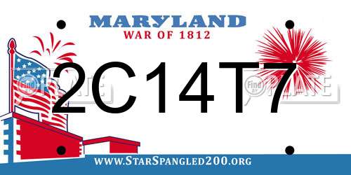2C14T7 Maryland License Plate