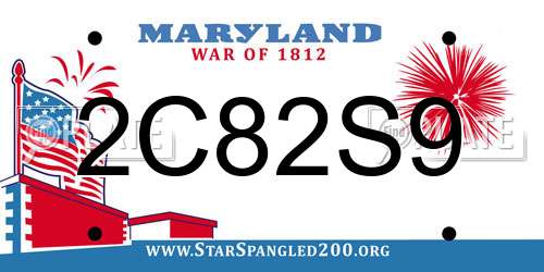 2C82S9 Maryland License Plate