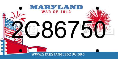 2C86750 Maryland License Plate