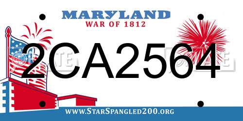 2CA2564 Maryland License Plate