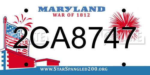 2CA8747 Maryland License Plate