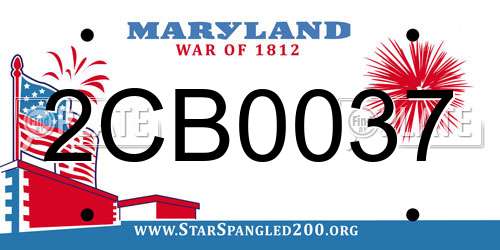 2CB0037 Maryland License Plate