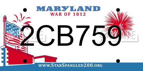 2CB759 Maryland License Plate