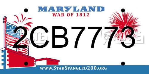 2CB7773 Maryland License Plate