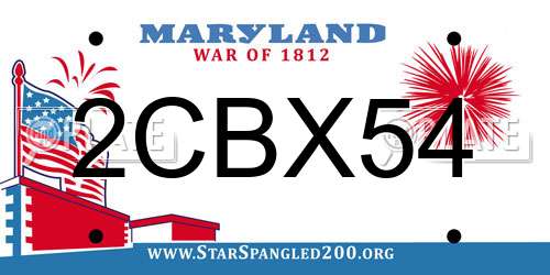 2CBX54 Maryland License Plate