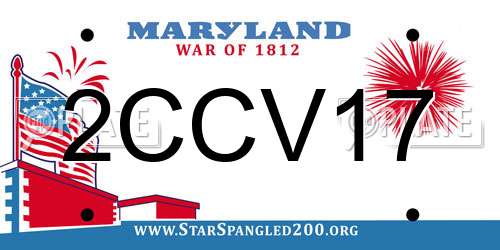 2CCV17 Maryland License Plate
