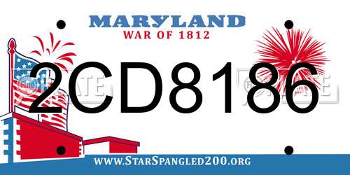 2CD8186 Maryland License Plate
