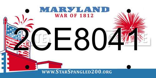 2CE8041 Maryland License Plate