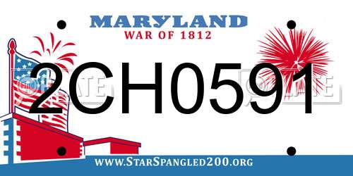 2CH0591 Maryland License Plate