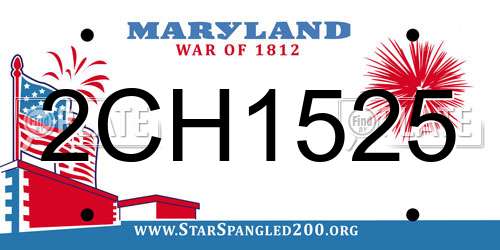 2CH1525 Maryland License Plate