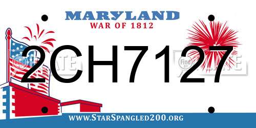 2CH7127 Maryland License Plate