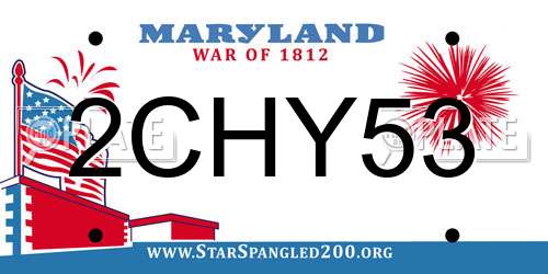 2CHY53 Maryland License Plate