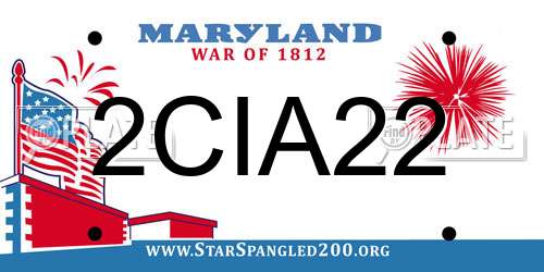 2CIA22 Maryland License Plate