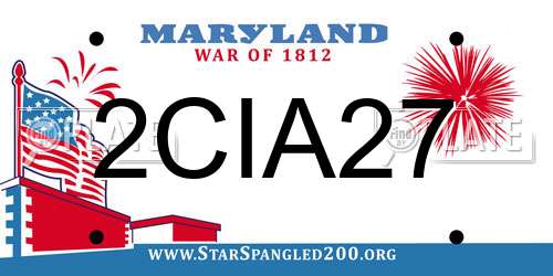 2CIA27 Maryland License Plate