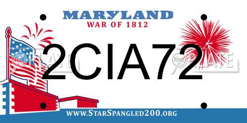 2CIA72 Maryland License Plate