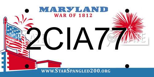 2CIA77 Maryland License Plate