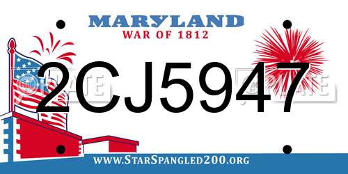 2CJ5947 Maryland License Plate